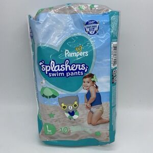 Pampers Splashers Large Disposable Swim Pants 31+ lb 10‎ Total Diapers NEW